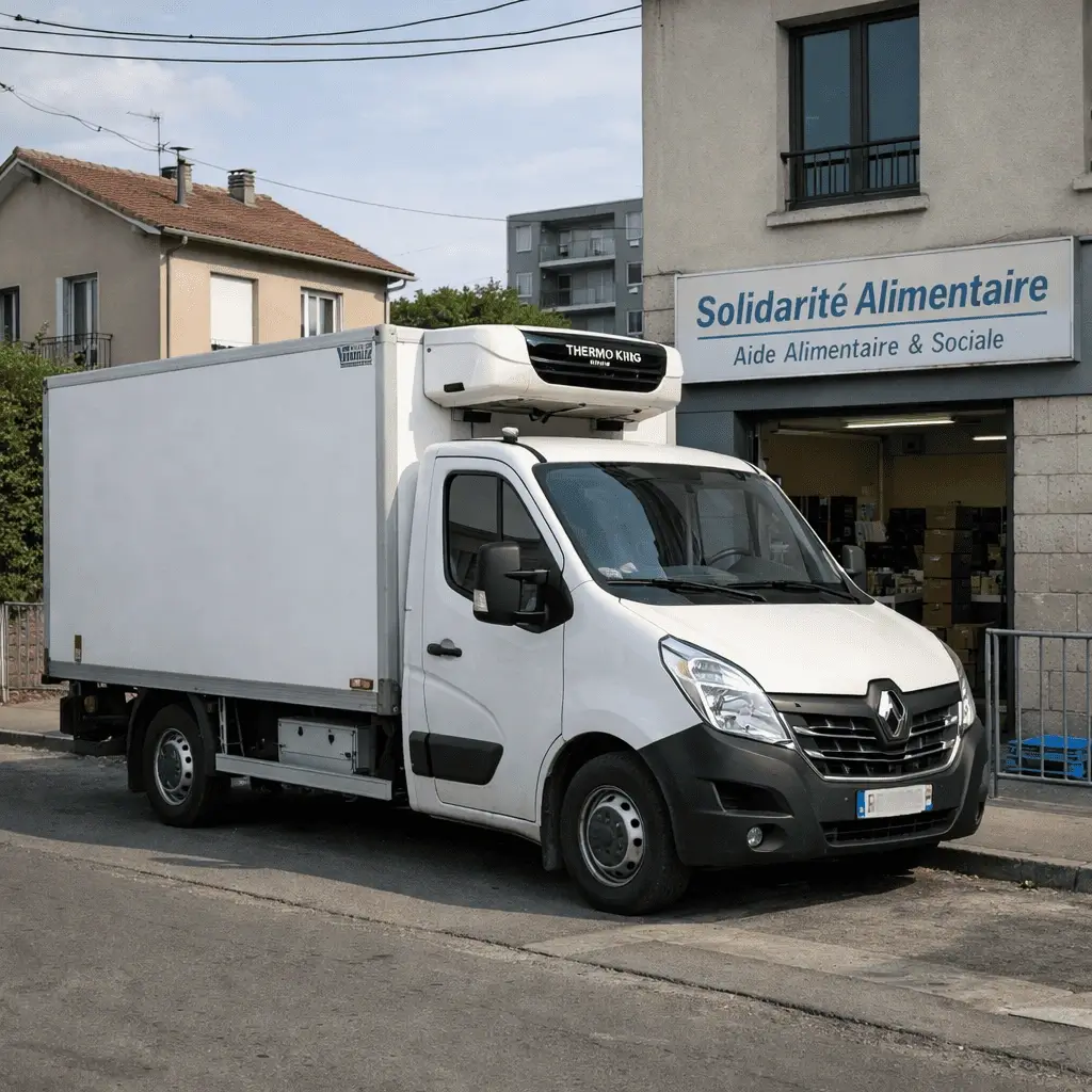Camion frigorifique blanc association Un Panier Pour Tous Gagny 93