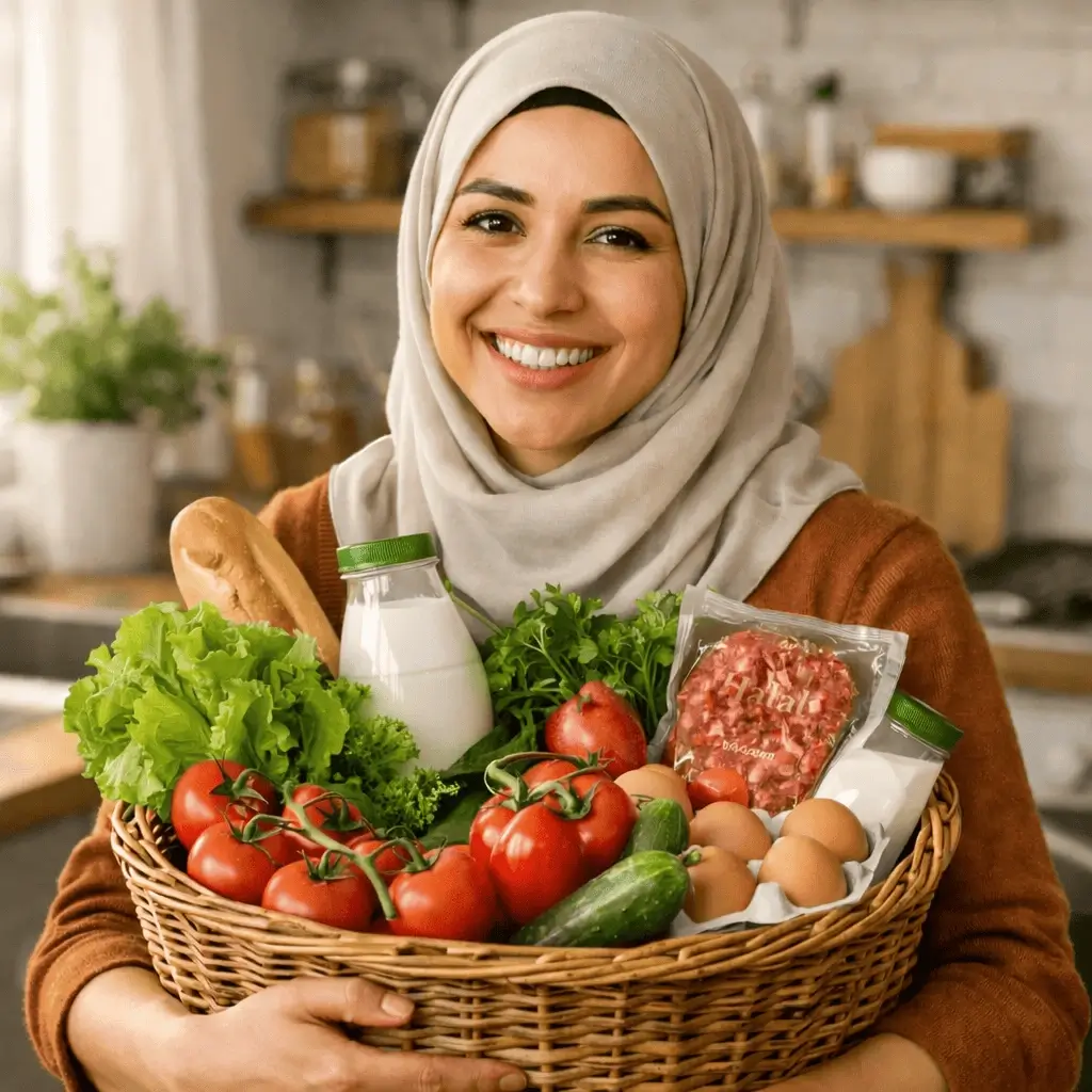 Mère famille bénéficiaire épicerie solidaire Un Panier Pour Tous Gagny panier produits frais
