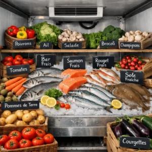 Poisson frais fruits légumes camion épicerie solidaire Gagny 93