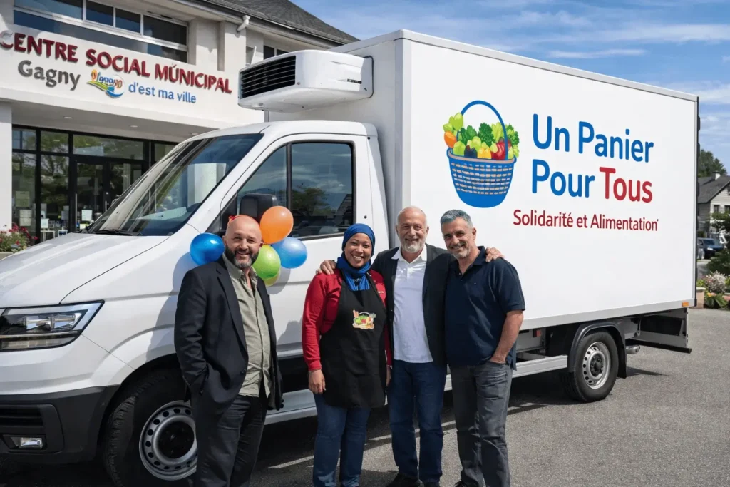 Camion réfrigéré épicerie solidaire transport produits frais Gagny