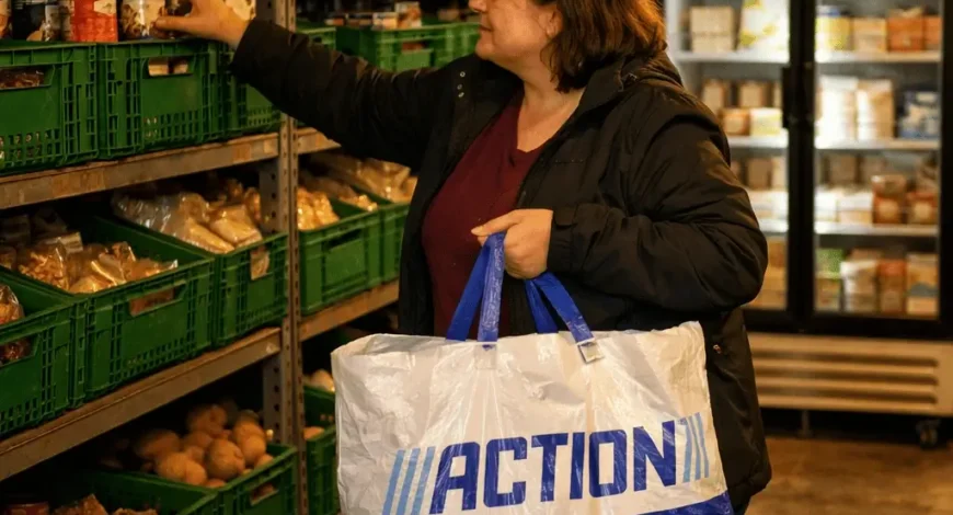 Personne sélectionne produits panier épicerie solidaire choix libre Gagny