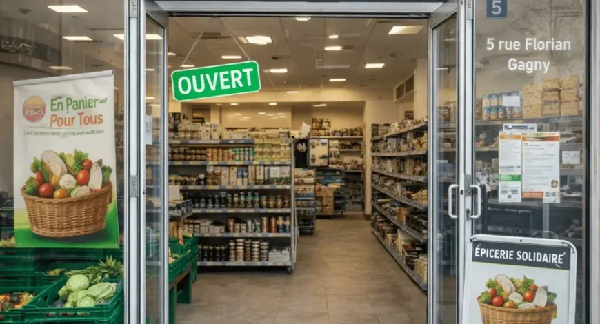 Devanture épicerie solidaire ouverte quotidiennement Gagny 93220