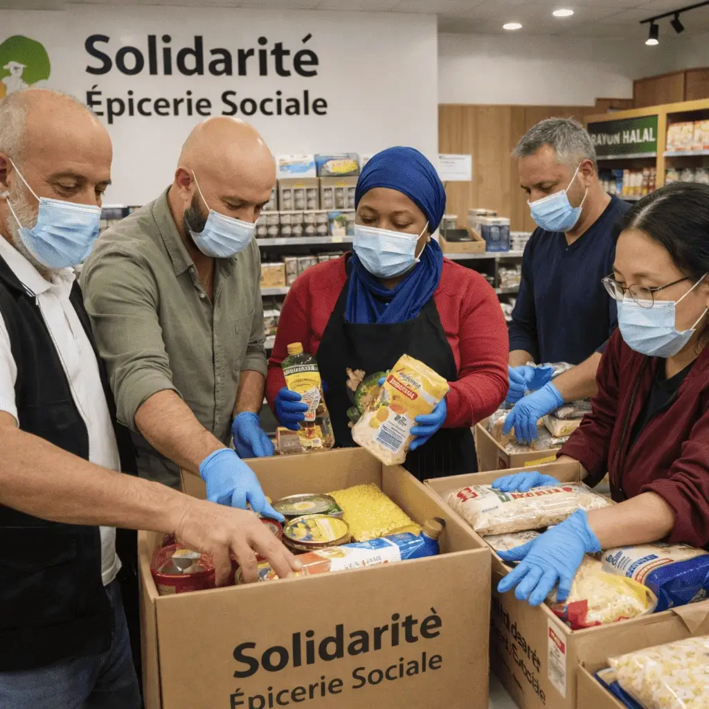 Distribution colis alimentaires urgence COVID épicerie solidaire Gagny projet